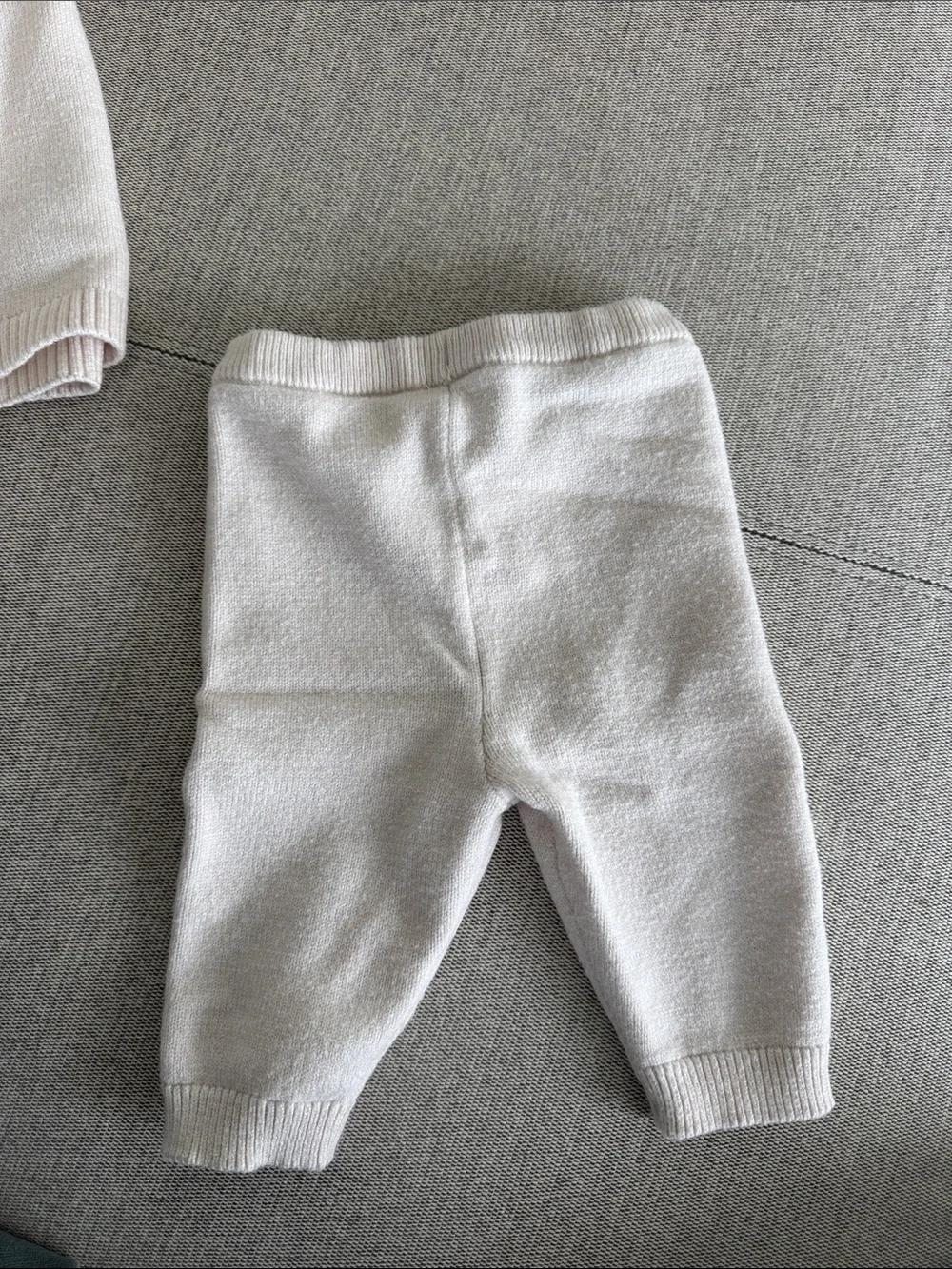 Gymboree Cream Knit Sweater and Pants Set with Blue Floral Detail